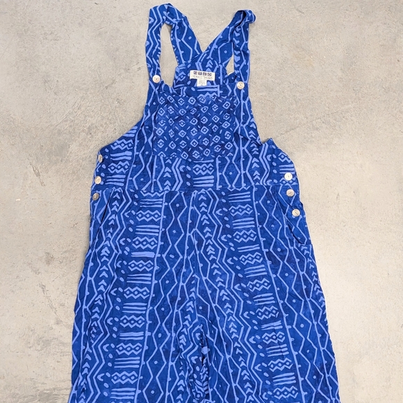 vintage NTCO cropped rayon overalls S M - Picture 2 of 8